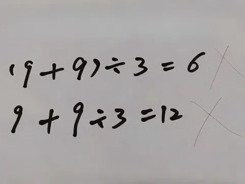 Bé tiểu học làm toán 9+9:3=12 bị gạch sai, thầy giáo đưa ra đáp án khiến phụ huynh bức xúc