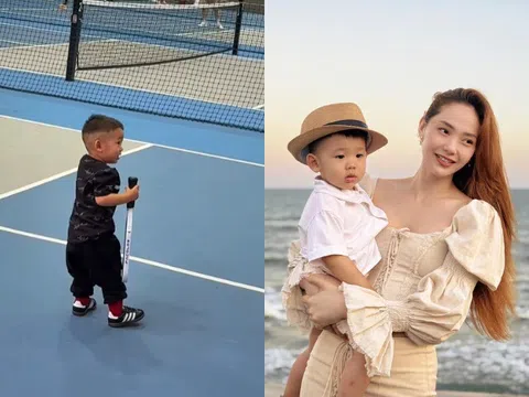 Con trai Minh Hằng gần 2 tuổi đã được mẹ dạy chơi pickleball, có đam mê chuẩn thiếu gia tập đoàn nghìn tỷ