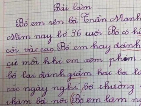 Viết văn tả bố, bé tiểu học khiến cô giáo đỏ mặt xấu hổ vì chi tiết “nhạy cảm”