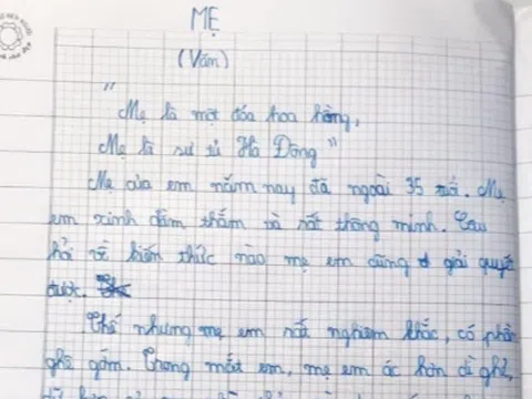 Bài văn tả mẹ gây sốc ngay từ câu đầu tiên, đọc đến đoạn kết mới thấy em học sinh quá thông minh