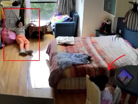 Mẹ bỉm ngất xỉu, camera ghi lại diễn biến hành động của con gái 3 tuổi khiến cõi mạng nể phục