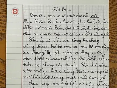 Cậu bé tiểu học viết văn nói về ước mơ làm lính cứu hoả, vừa đọc cõi mạng cười té ghế nhưng cái kết gây xúc động
