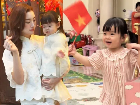Đỗ Mỹ Linh đăng clip ái nữ mừng đại lễ 30/4, lộ cảnh biệt thự Bầu Hiển đầy nét vẽ nguệch ngoạc của trẻ thơ