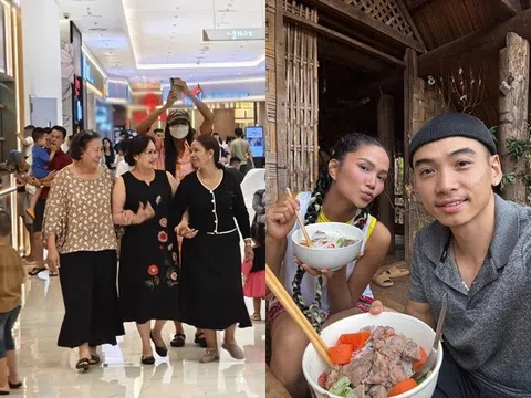 Vợ chồng H'Hen Niê đưa gia đình 2 bên đi nghỉ lễ, nàng hậu "chìm nghỉm" trước nhan sắc của 2 bà thông gia