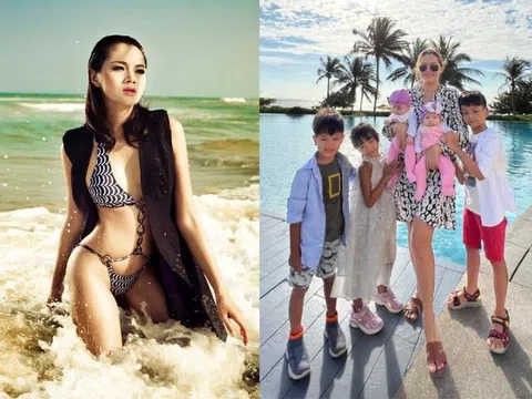 Á hậu Việt rời showbiz làm mẹ đơn thân 5 con, đặt tên cho các bé cực đáng yêu