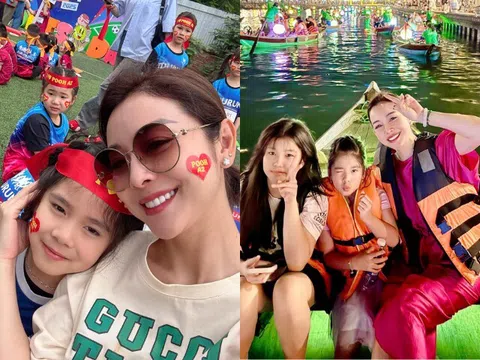 Jennifer Phạm giản dị cùng con tham gia ngày hội thể thao ở trường quốc tế, gái út trổ nét xinh giống mẹ hoa hậu