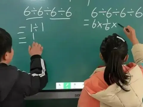Bài toán tiểu học "6 : 6 : 6 : 6 = ?" khiến phụ huynh và cô giáo tranh cãi, kết quả bằng 1 là sai hoàn toàn