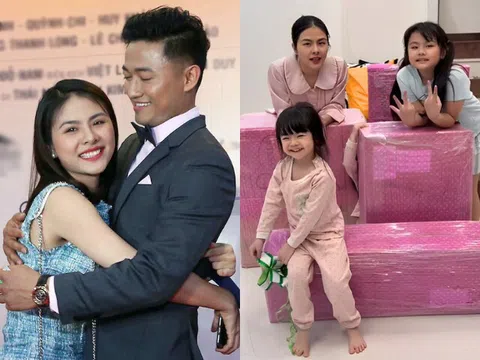 Vân Trang mở thùng đồ Quý Bình tặng cách đây 3 năm, món quà khiến 3 ái nữ hào hứng gọi tên "ba Bình"