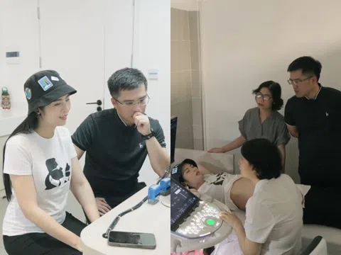 Vợ chồng Ngọc Hân lo lắng vì siêu âm thấy thai nhi đầu to hơn mức trung bình, mẹ ruột đi theo chăm sóc từng chút một