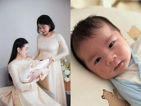MC Mai Ngọc "trốn con" về nhõng nhẽo nhà ngoại, quý tử 1 tháng tuổi ngày càng thăng hạng nhan sắc