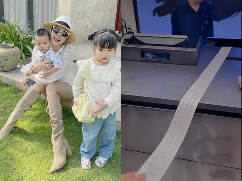 "Phú bà" Diệp Lâm Anh chi gần 100 triệu đồng đưa con đi nghỉ hè, thanh toán hóa đơn dài cả mét khiến nhiều người "choáng váng"