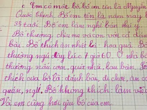 Bé học sinh viết văn kể về người bố làm nghề thú y, chỉ 10 dòng nhưng ai đọc xong cũng ngán ngẩm