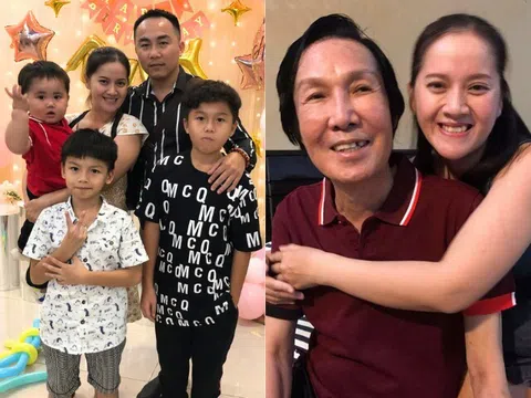 Con gái NSƯT Vũ Linh khoe ảnh tình tứ bên chồng, con rể "ông hoàng cải lương" là "vệ sĩ" cho vợ và 5 con