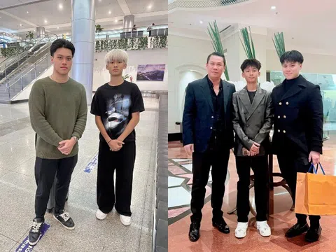 Con trai Lệ Quyên đón anh trai chung nửa huyết thống về nước nghỉ hè, đại gia Đức Huy khoe 2 quý tử hòa thuận