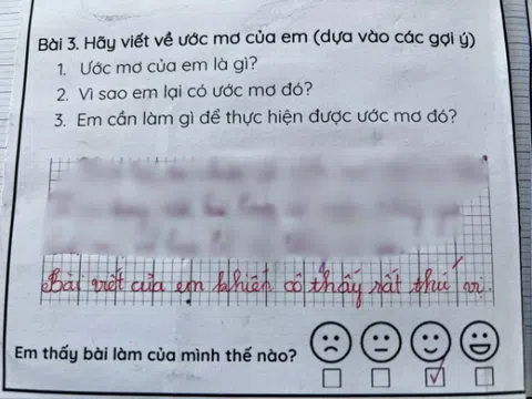 Viết văn nói về ước mơ, bé tiểu học chỉ viết 2 câu đã khiến cô giáo khen “rất thú vị”, dân tình nể phục