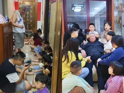 Đón 13 đứa cháu về quê nghỉ hè, ông nội U80 khiến cõi mạng nể phục khi chăm bầy cháu từ sáng đến tối