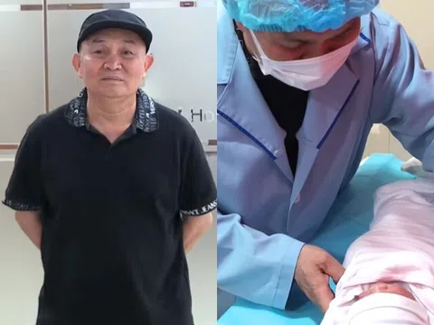 NSƯT Xuân Hinh đợi ngoài phòng sinh tự tay bế bồng cháu ngoại, mê mẩn ngắm "tiểu công chúa" nhà "vua hài đất Bắc"