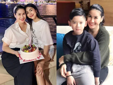 Tăng Thanh Hà ngỡ ngàng không nhận ra con trai Thân Thúy Hà, quý tử nay là thanh niên tuấn tú khiến mẹ "nở mũi"