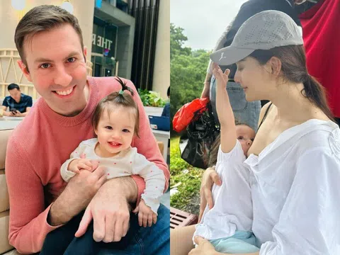 Ái nữ lai Tây nhà Lan Phương hơn 1 tuổi vẫn thèm sữa mẹ, nữ diễn viên bế con cho bú giữa đoàn phim