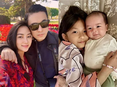 Lam Trường gọi vợ trẻ là "bé" và cưng nhất nhà, con trai quốc tịch Mỹ gần 2 tháng tuổi đã bầu bĩnh, giống hệt chị gái