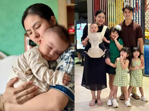 Chồng đại gia của Vân Trang "ra rìa" từ ngày vợ sinh con thứ 4, mẹ bỉm "xoay ca" chăm từng bé lòng thấy buồn