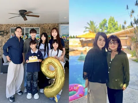 Minh Hà đưa 4 con sang Mỹ nghỉ hè ở cơ ngơi "khủng" của dì ruột, bà xã Lý Hải tự nhận còn thua kém mẹ U70