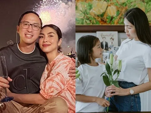 Tăng Thanh Hà cùng chồng thiếu gia tập đoàn đưa ái nữ đi xem concert ở Mỹ, con gái 8 tuổi nắm tay bố không rời