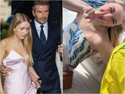 Mới 14 tuổi, con gái David Beckham lại gây xôn xao khi khoe mặc váy bó sát hở vai trần, Victoria lập tức vào "trêu"