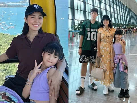 Lê Phương được chồng trẻ chi tiền cho đi du lịch, khoe con trai riêng như "khổng lồ" bên em gái nửa huyết thống