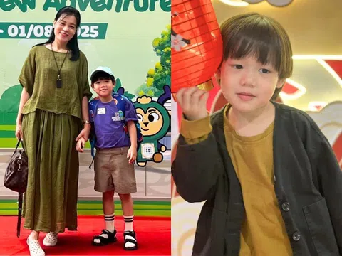 Con trai thứ 3 nhà NSND Xuân Bắc được mẹ dắt tay trong ngày đầu đi học, lên 7 tuổi ngoại hình rõ tuấn tú