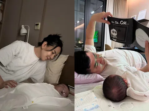 Con trai Mai Ngọc mới 3 tháng tuổi đã mặc vừa đồ của trẻ 9 tháng, gương mặt như "photocopy" từ bố thiếu gia