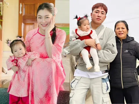 Thanh Trúc đưa con gái về thăm nhà chồng, ái nữ là "bản sao" của bố được bà nội bế bồng không rời tay