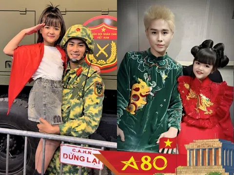 "Con gái Tăng Duy Tân" đi cổ vũ concert quốc gia, mắt to môi đỏ "nổi bần bật" trên tay chiến sĩ diễu binh A80