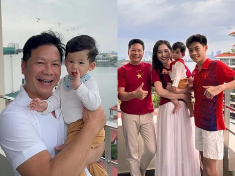Shark Hưng khoe quý tử hệt như "bản sao" từ bố, vợ Á hậu thân thiết bên con trai riêng của chồng