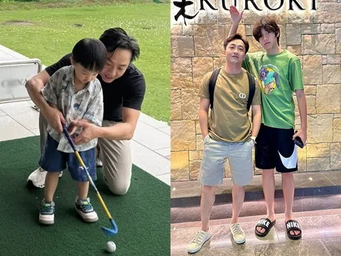 Cường Đô La cầm tay dạy 2 con trai chơi môn thể thao quý tộc, tự nhận bản thân "thèm" chiều cao của cậu cả Subeo