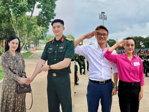 BTV Hoài Anh "bùng nổ nhan sắc" khi đứng cùng Thượng úy Lê Hoàng Hiệp, là mỹ nhân "thắng đậm" nhất mùa lễ A80