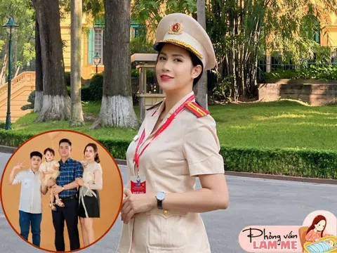 Thiếu tá Công an đối đầu Phương Oanh gây bão: Ngoài đời làm mẹ trẻ đẹp, sinh 2 con hệt chồng cùng ngành