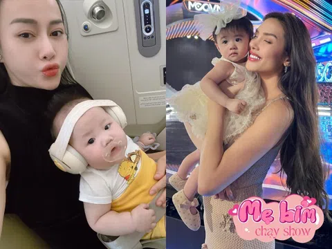 Mẹ bỉm Vbiz địu theo con "chạy show": Phương Oanh cùng cặp song sinh bay hạng thương gia, Võ Hoàng Yến sắp có "truyền nhân"