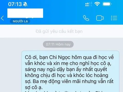 Nuôi cô con gái “sống trong môi trường chưa từng bị quát” giờ đi học lớp 1 hoảng sợ, mẹ Hà Nội nhắn tin cho cô giáo khiến CĐM tranh cãi