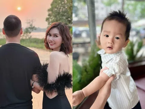 Diễn viên Hương Giang tự nhận "đẻ hộ" khi con trai giống hệt ông xã giấu mặt, 7 tháng tuổi có nét mặt nghiêm nghị