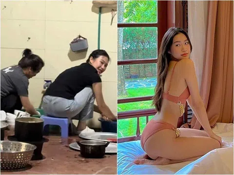 Mẹ bỉm giản dị ngồi rửa bát ở quê chồng, hóa ra là tiểu thư xinh giàu nức tiếng Hà thành, nuôi dạy con cực khéo