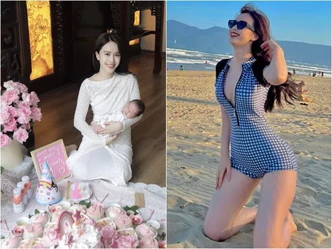 Á khôi sinh viên 2 năm sinh 2 con cùng chồng Tiến sĩ, mẹ đẹp con xinh khiến Hoa hậu Ngọc Hân cũng phải "xin vía"