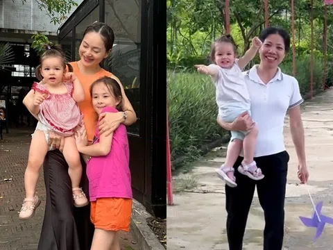 Lan Phương tranh thủ từng phút để chăm 2 con khi đi quay phim, có bảo mẫu theo sát giúp đỡ không còn một mình