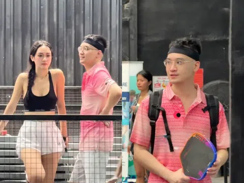 Thiếu gia Đức Phạm được khen mặt "búng ra sữa" hậu ly hôn Diệp Lâm Anh, thân thiết Á hậu kém 8 tuổi trên sân pickeball