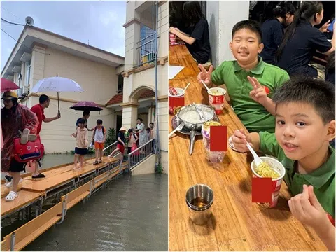 Phụ huynh Hà Nội khoe bữa tối của các trường từ 5 sao đến bình dân khi con mắc kẹt vì mưa ngập: Nơi mì tôm, nơi cơm 5 món đề huề