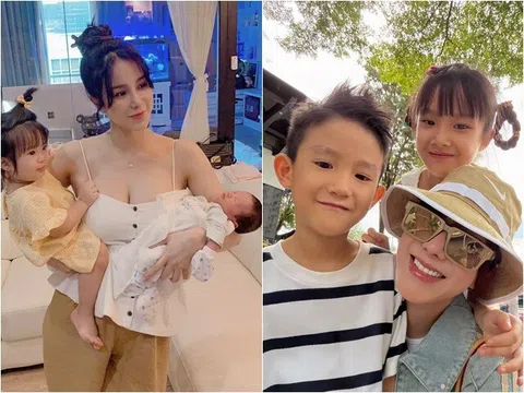Sống ở nhà nội đại gia, con trai Diệp Lâm Anh mừng rỡ khi gặp mẹ và chị gái, cậu bé 6 tuổi bảnh bao hệt bố, học quốc tế 2 tỷ/năm