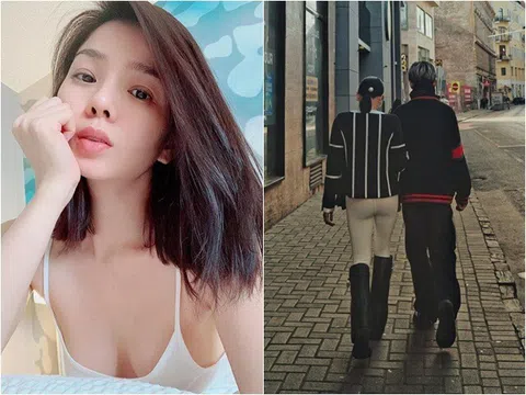 Lệ Quyên khoác tay một người đàn ông lạ áo đen đầy tình cảm ở châu Âu, hóa ra là con trai đại gia BĐS TP.HCM