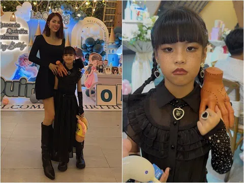 Con gái 6 tuổi của Lê Phương nổi bật ở tiệc sinh nhật khi hóa trang "rùng rợn", chiều cao khủng