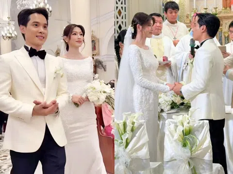 Showbiz Việt có thêm "nàng dâu hào môn": Chế Nguyễn Quỳnh Châu làm đám cưới với chồng chủ tịch tại Nhà thờ