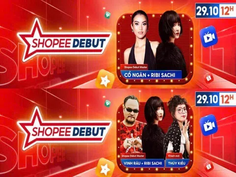 Shopee Debut 29.10: Hai phiên live 12 tiếng shopping bùng nổ cùng KOL, voucher giảm đến 25%